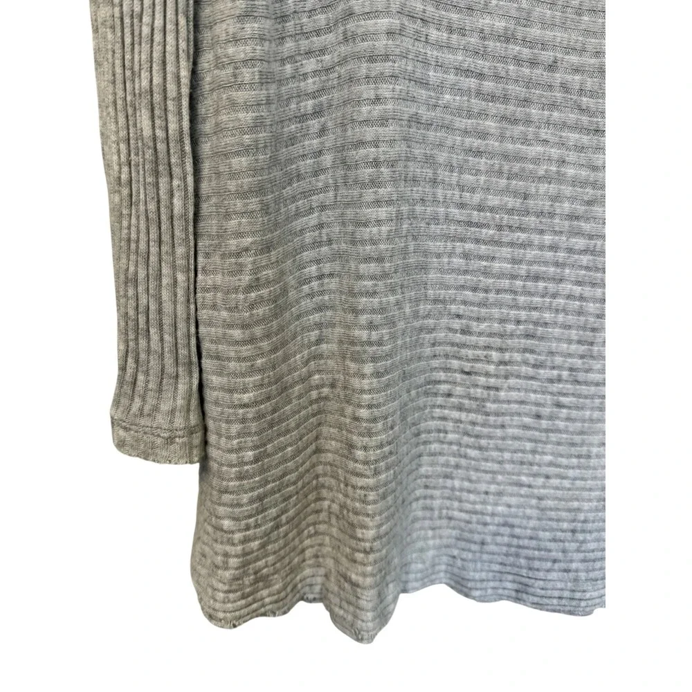 Free People We The Free Medium Gray Lover Rib Cowl Neck Split Back Boho Tunic